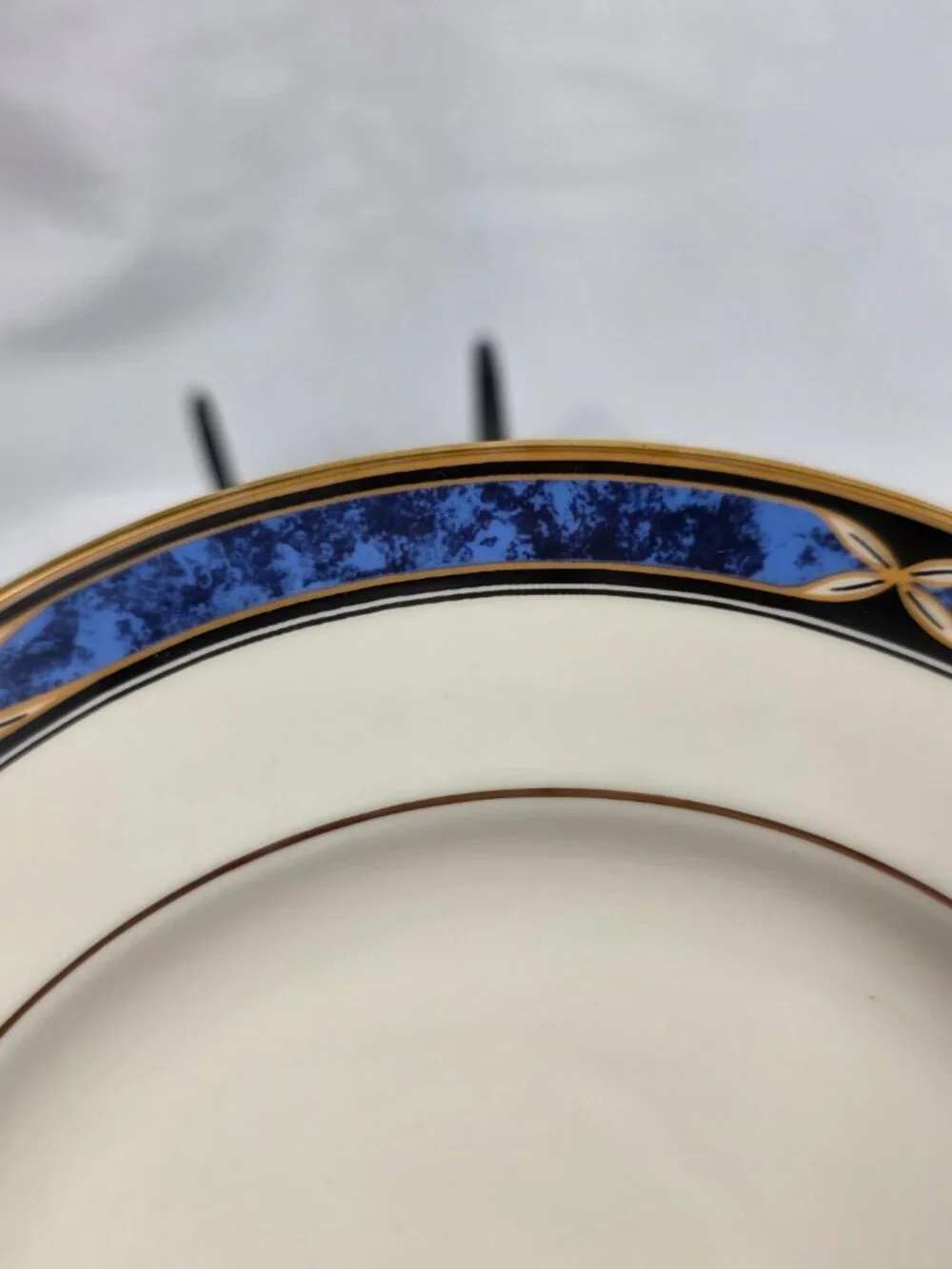 Lenox Mountain View American Home Salad Plate Blue Marble Rim